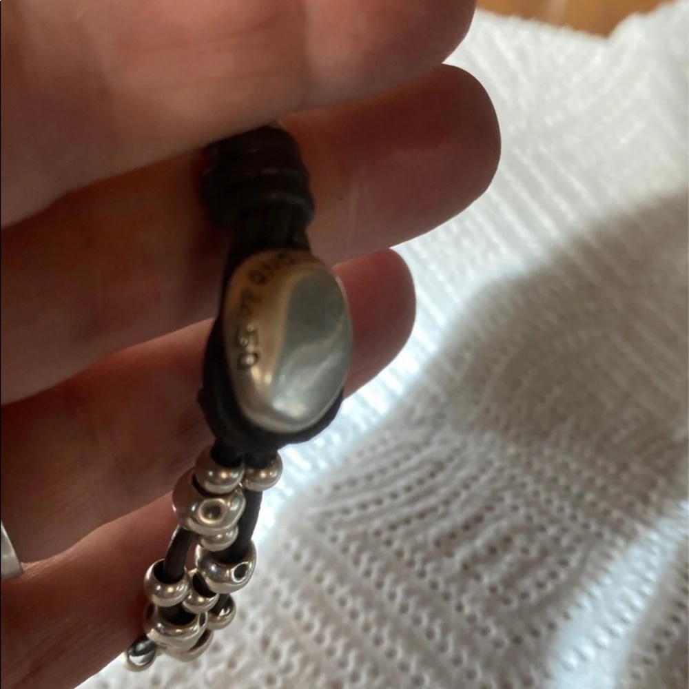 Vintage uno de 50 bracelet leather silver - Picture 3 of 3